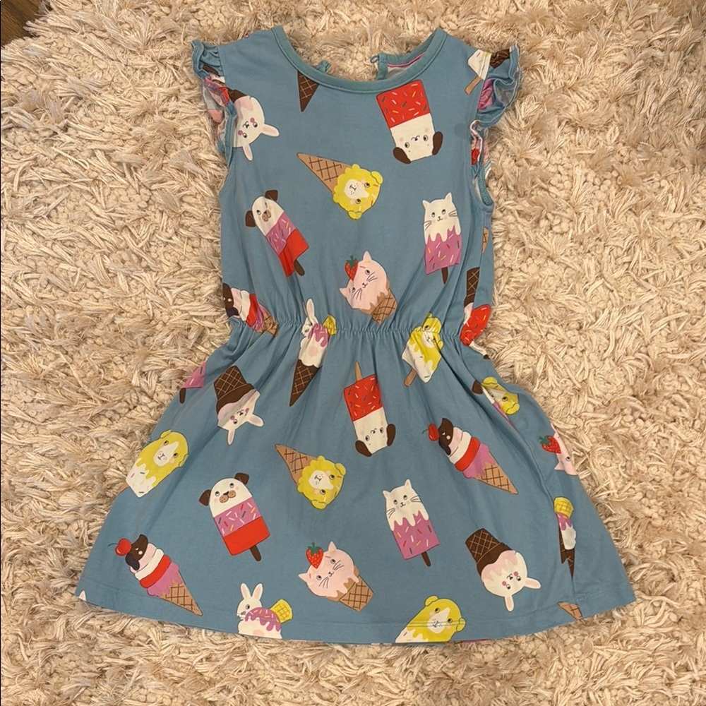 Kids Ice Cream Print Dress - Blue